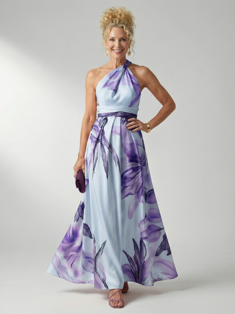 Amiel | Vestido Maxi Ligero con Estampado Floral