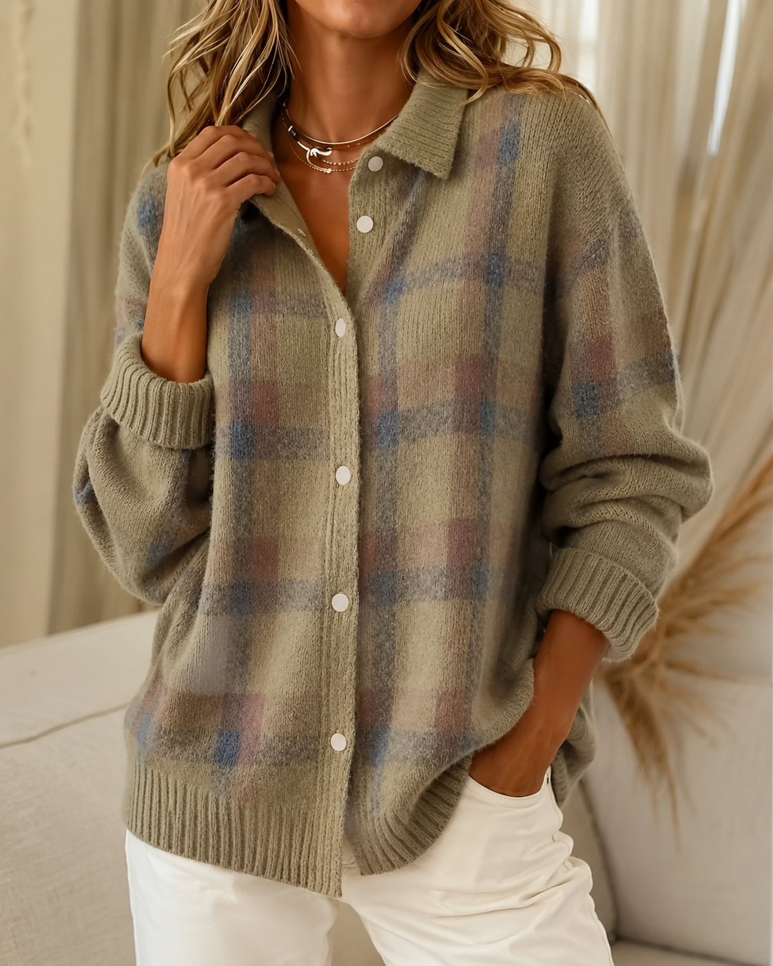 Livia | Sobrecamisa de Cuadros con Botones
