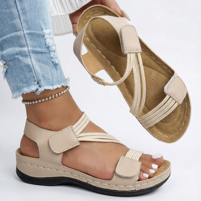 Rosa | Dames Orthopedische Sandaal met Dubbele Klittenband en Ergonomisch Voetbed