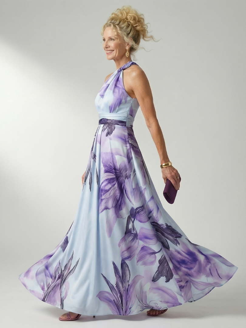 Amiel | Vestido Maxi Ligero con Estampado Floral