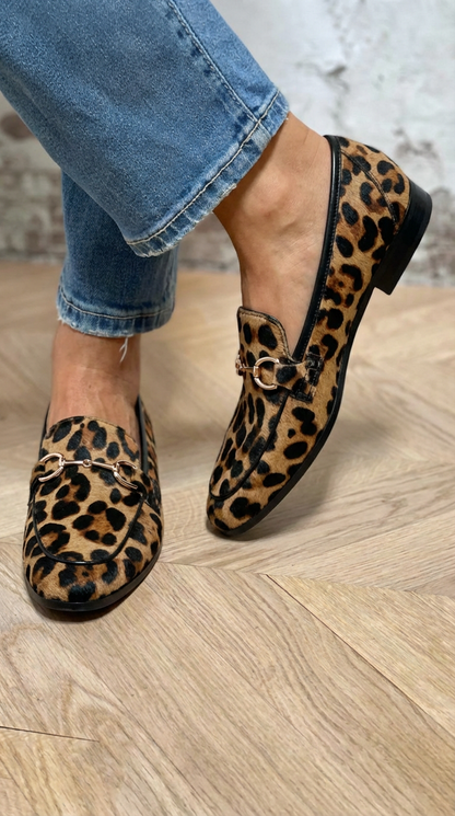 Adrianna - Daring Leopard Print Moccasins