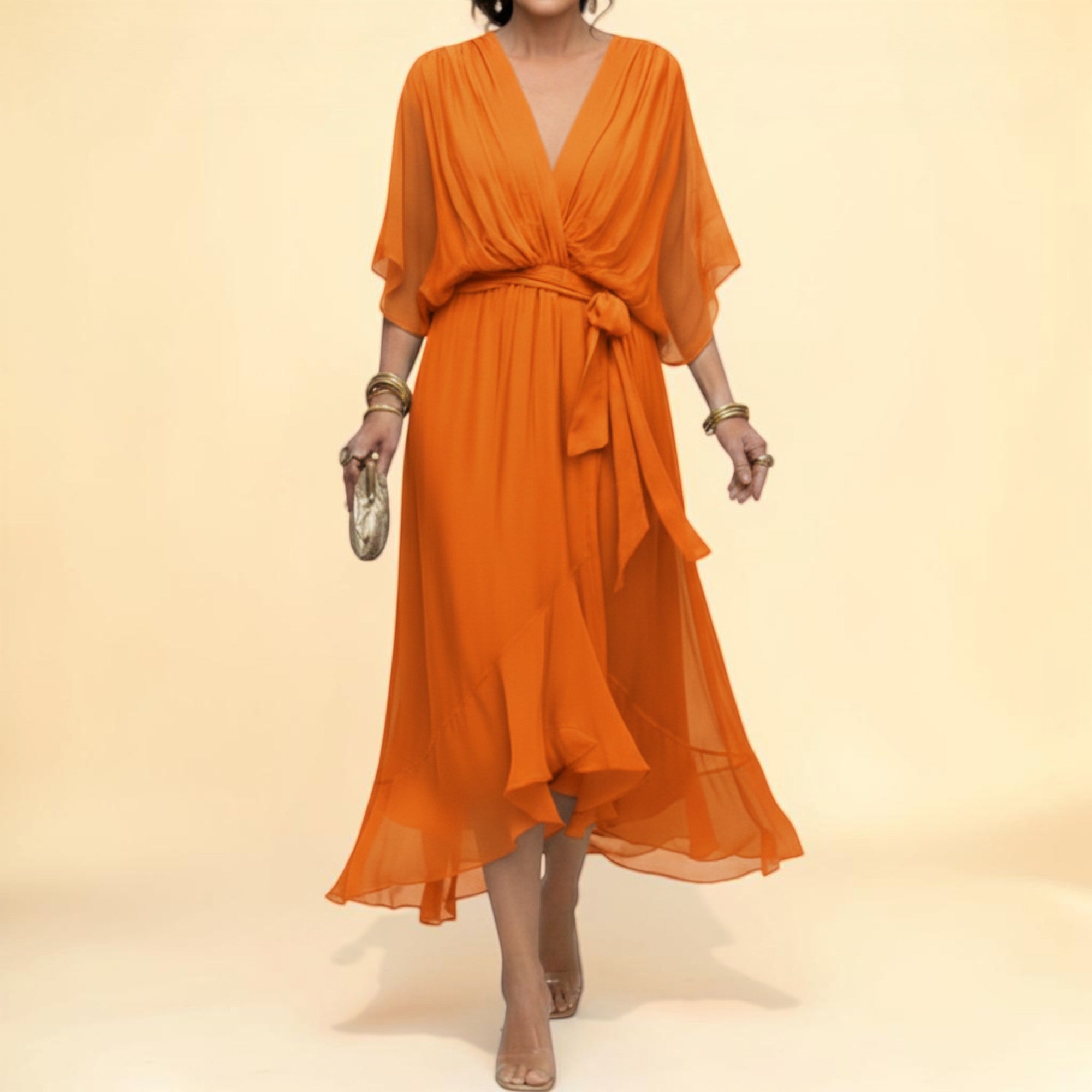 Marta | Vestido de Gasa con Escote en V
