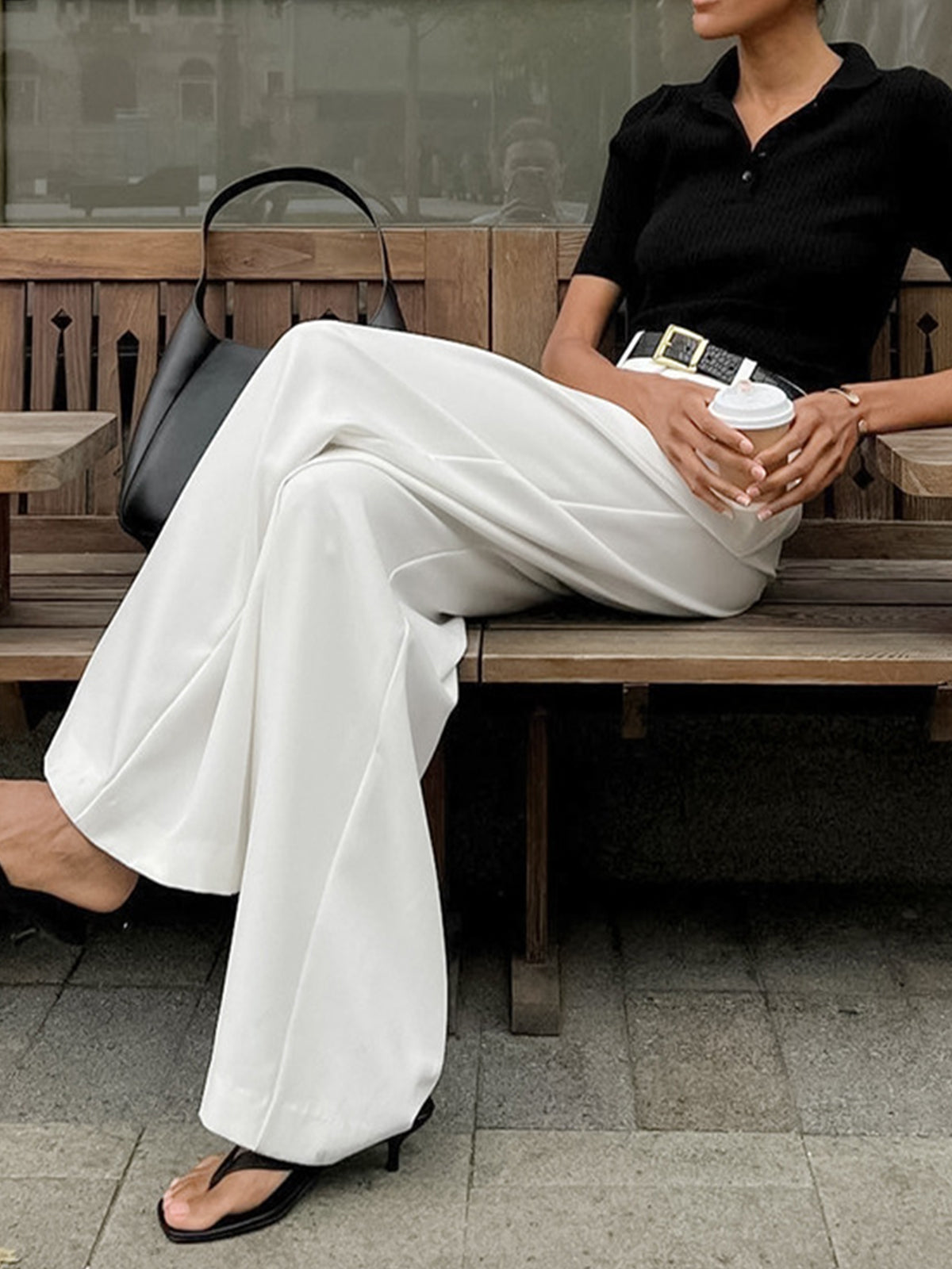 Clara – Elegante high-waist pantalon met wijde pijpen
