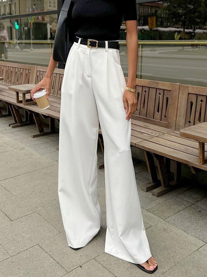 Clara – Elegante high-waist pantalon met wijde pijpen