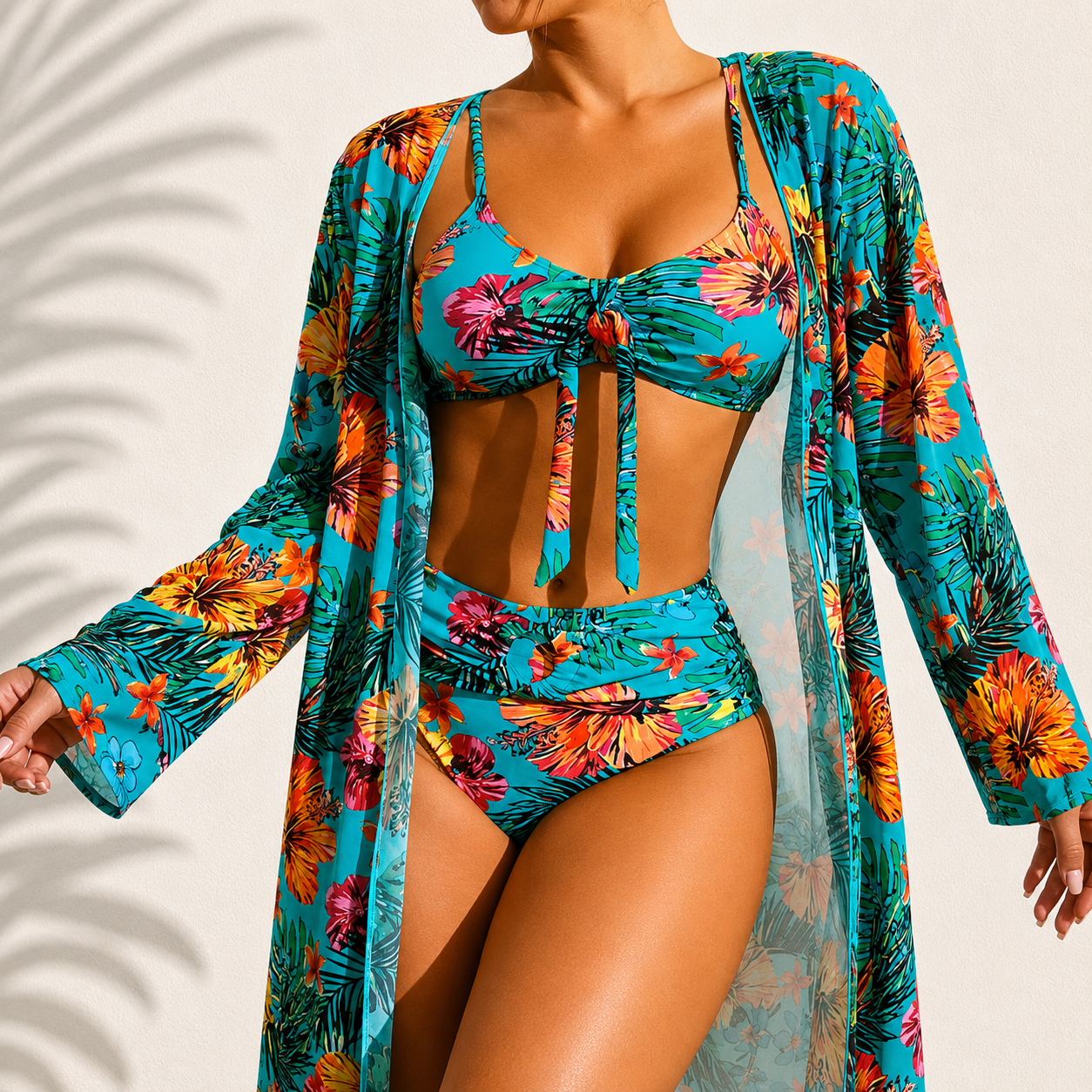 Delacroix | Conjunto de Bikini y Kimono Tropical