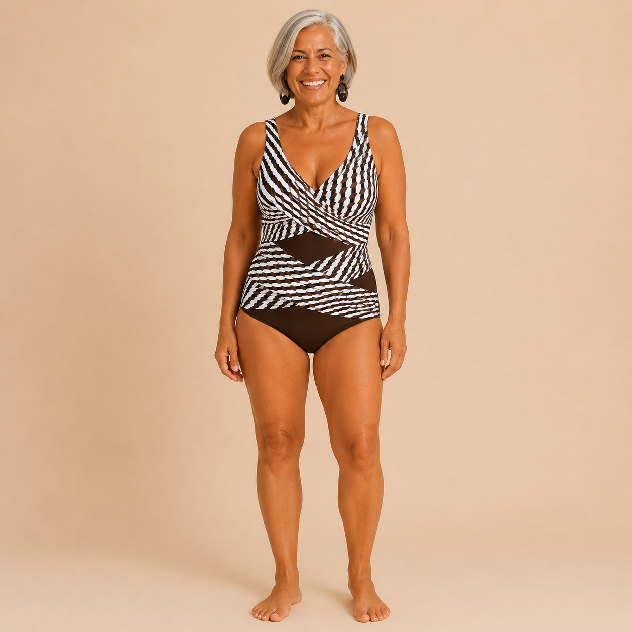 Cacao | Tankini Cruzado con Detalle Cut-Out
