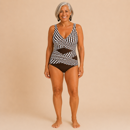 Cacao | Tankini Cruzado con Detalle Cut-Out