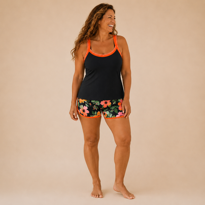 Marina | Tankini Fruncido con Volante y Short