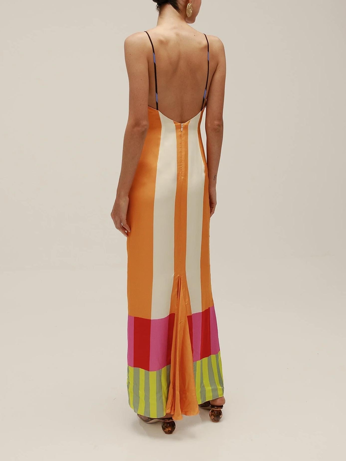 Paloma | Vestido Maxi de Tirantes con Rayas de Colores
