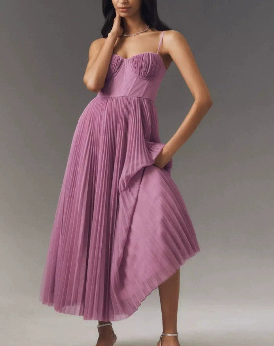 Avondjurk Nieuwe jurk Sexy strapless rugloos lange jurk Mouwloos Diep V Slim-fit bruidsmeisjesjurk voor vrouwen