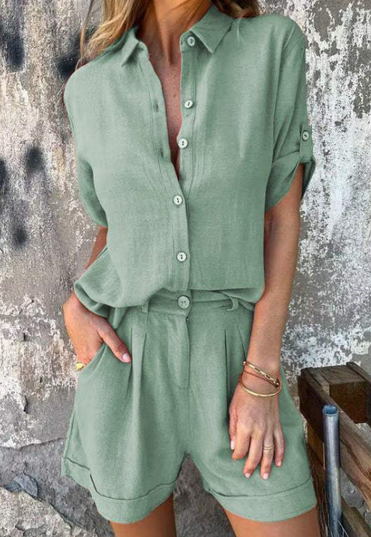 Carmela | Conjunto de Verano con Camisa de Manga Corta y Short