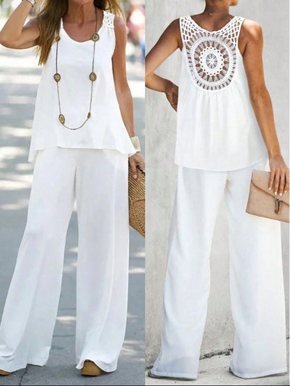 Verbena | Conjunto de Top y Pantalón de Pierna Ancha