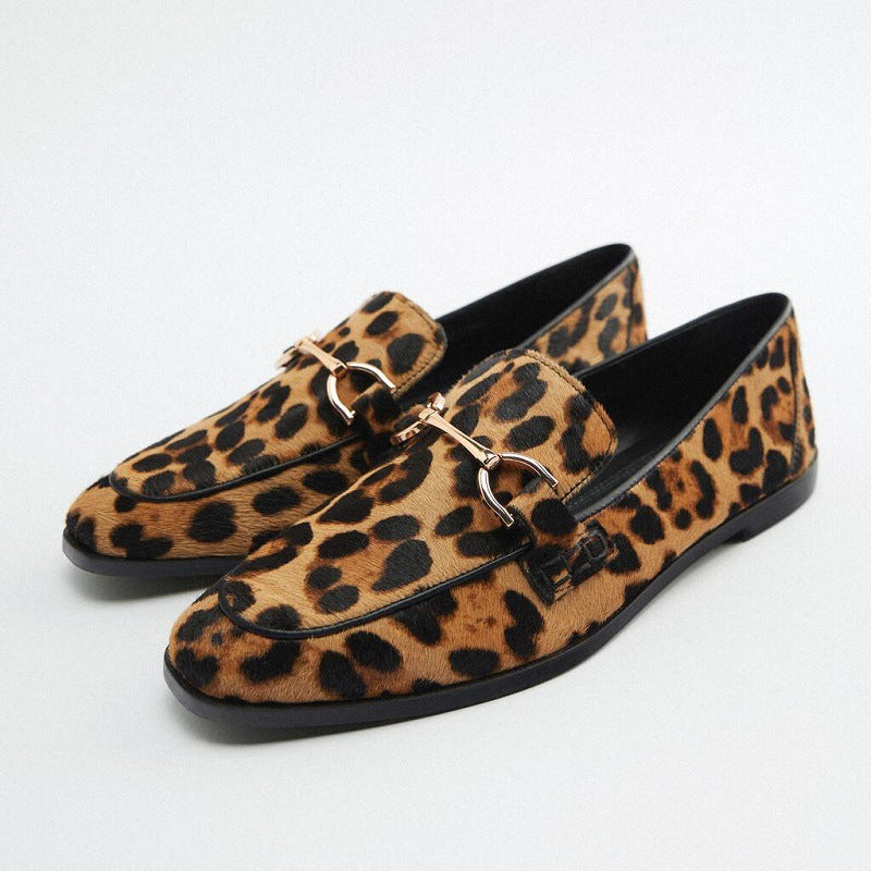 Adrianna - Daring Leopard Print Moccasins