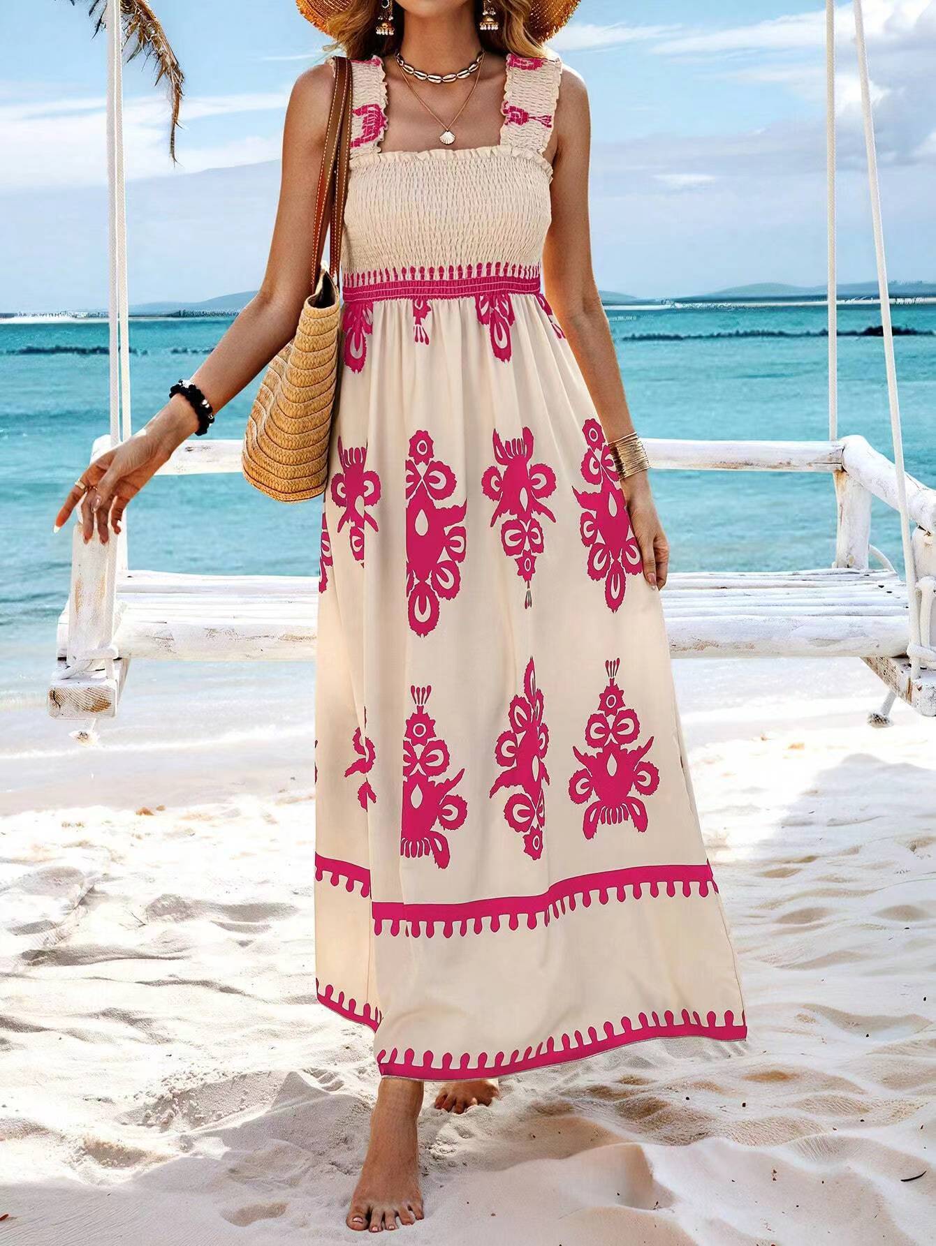 Alentejo | Vestido Largo de Tirantes con Estampado
