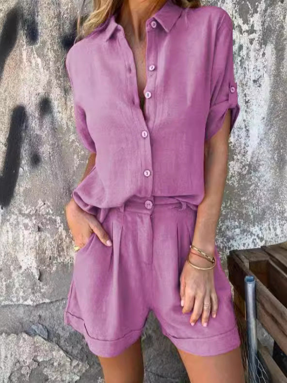 Carmela | Conjunto de Verano con Camisa de Manga Corta y Short
