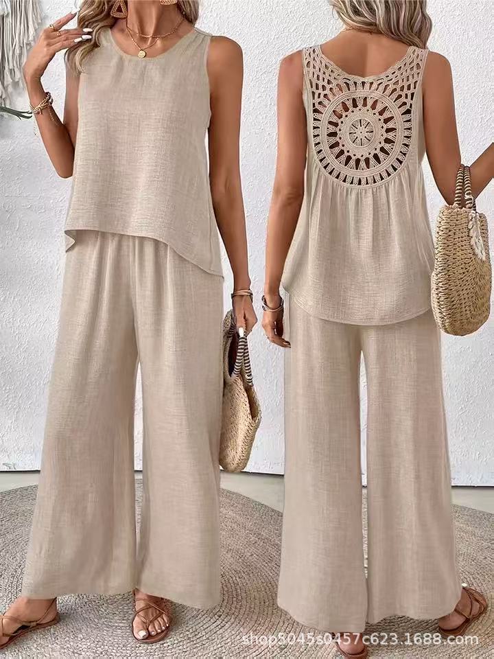 Verbena | Conjunto de Top y Pantalón de Pierna Ancha