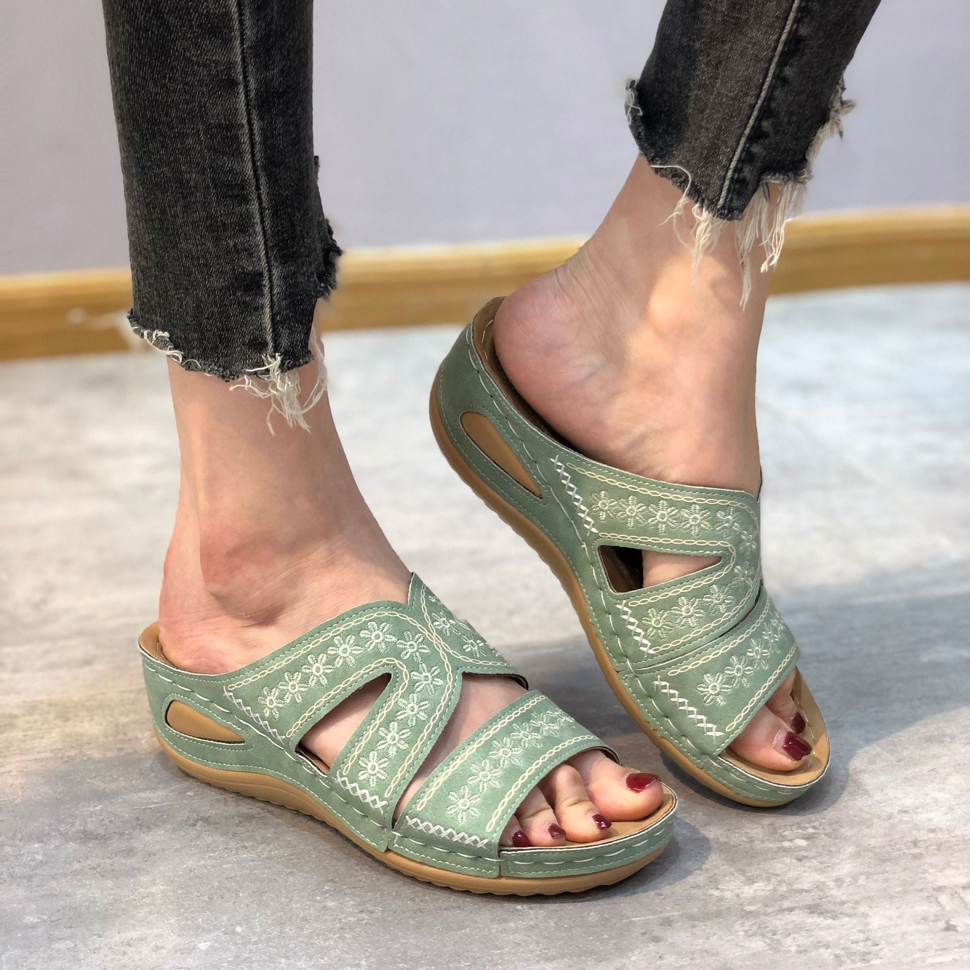 Nadia | Dames Orthopedische Sleehak Slipper