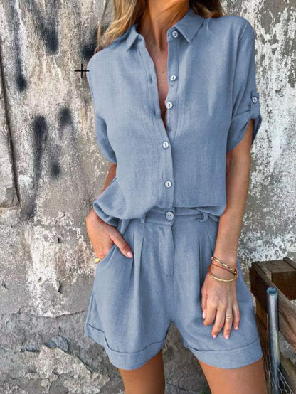 Carmela | Conjunto de Verano con Camisa de Manga Corta y Short