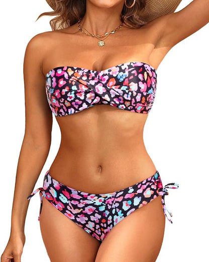 Fiesta | Bikini Bandeau con Estampado Multicolor