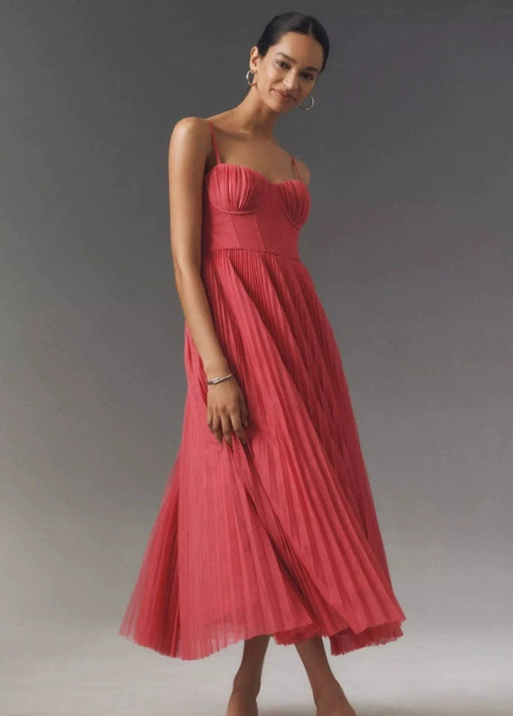 Avondjurk Nieuwe jurk Sexy strapless rugloos lange jurk Mouwloos Diep V Slim-fit bruidsmeisjesjurk voor vrouwen