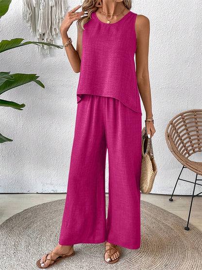 Verbena | Conjunto de Top y Pantalón de Pierna Ancha