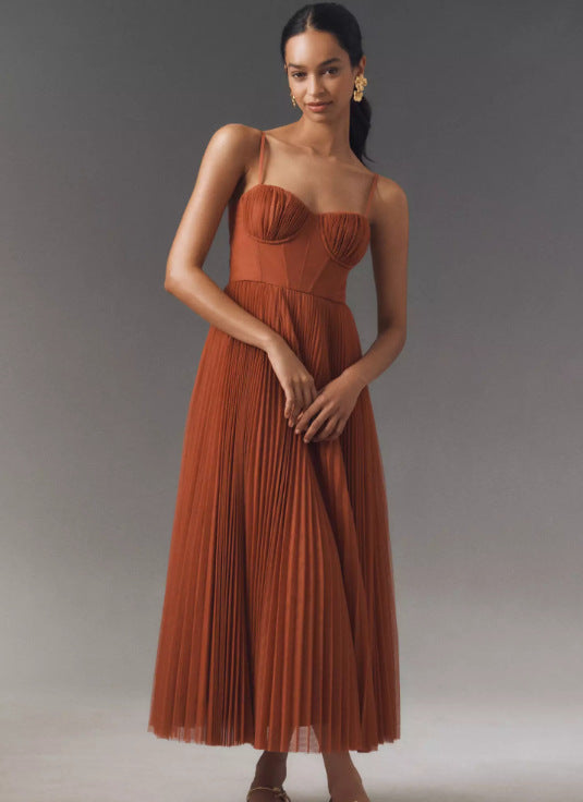 Avondjurk Nieuwe jurk Sexy strapless rugloos lange jurk Mouwloos Diep V Slim-fit bruidsmeisjesjurk voor vrouwen