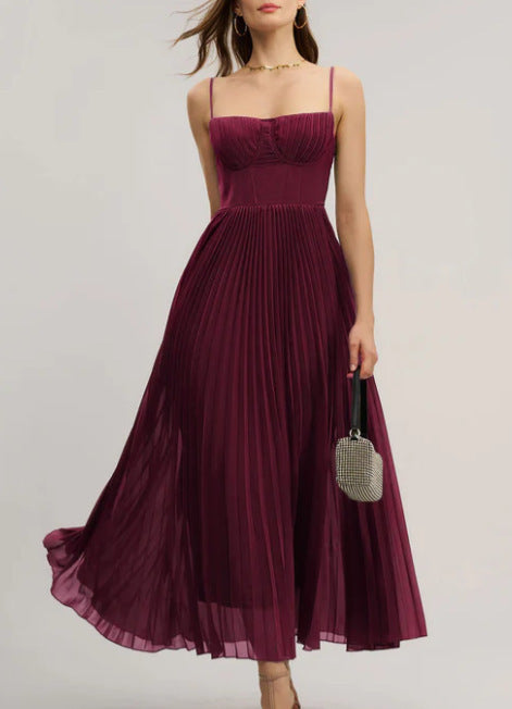 Avondjurk Nieuwe jurk Sexy strapless rugloos lange jurk Mouwloos Diep V Slim-fit bruidsmeisjesjurk voor vrouwen