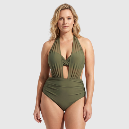 Sabina | Bañador Entero con Escote Halter y Efecto Reductor