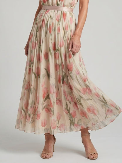 Aurelle | Vestido Midi Halter con Estampado Floral