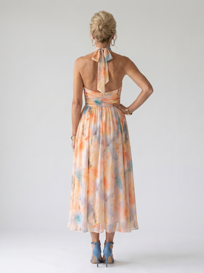 Elin | Vestido Midi Halter Suave y Ligero