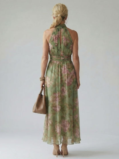Mirelle | Vestido Midi Halter Plisado