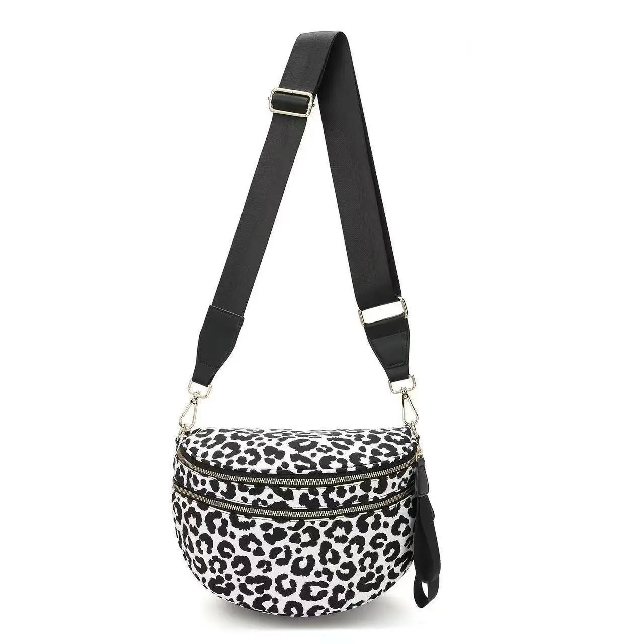 Zwart-wit geruite ruime heuptas Crossbodytassen voor dames Heren Mode Reisbenodigdheden Mama Tas Luiertas