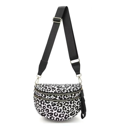 Zwart-wit geruite ruime heuptas Crossbodytassen voor dames Heren Mode Reisbenodigdheden Mama Tas Luiertas
