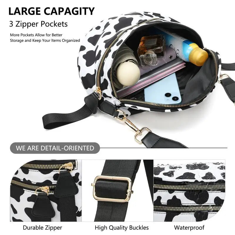 Zwart-wit geruite ruime heuptas Crossbodytassen voor dames Heren Mode Reisbenodigdheden Mama Tas Luiertas