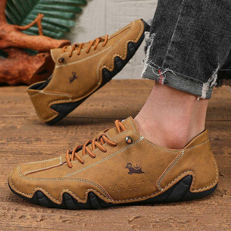 Klassieke loafers Trendy duurzaam kunstleer Waterdichte antislip vrijetijdsschoenen voor buiten wandelen Motorlaarzen voor heren