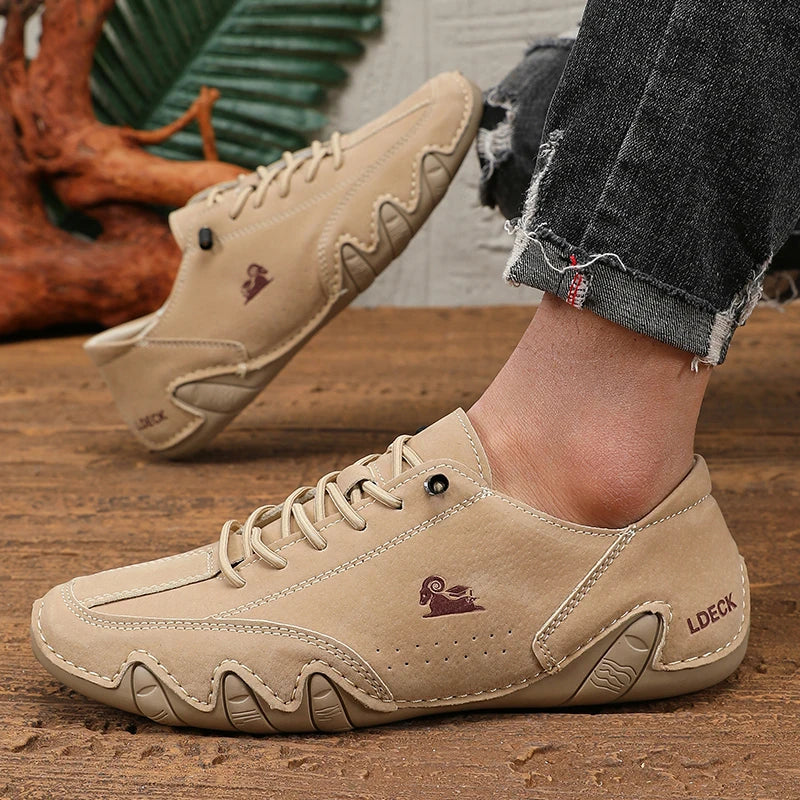 Klassieke loafers Trendy duurzaam kunstleer Waterdichte antislip vrijetijdsschoenen voor buiten wandelen Motorlaarzen voor heren