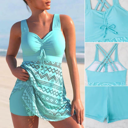 Sombra | Tankini con Falda de Malla Estampada