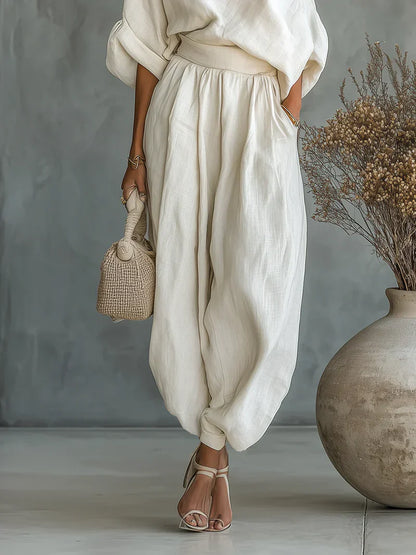 Mila | Top de Hombros Descubiertos y Pantalón Entallado