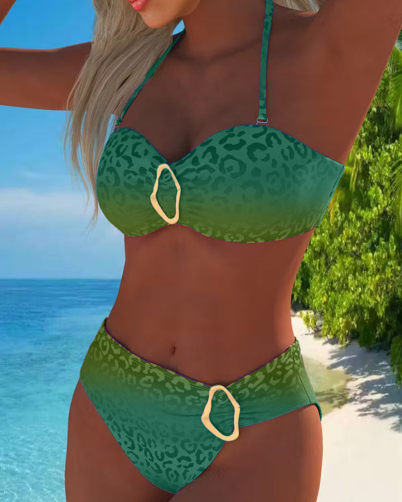 Neon | Bikini Bandeau con Estampado Leopardo