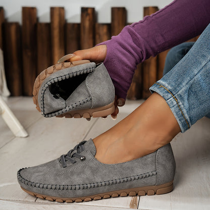 Vera | Mocasín de Ante para Mujer con Cordón Elástico y Costuras Artesanales