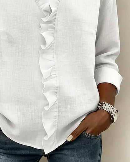 Indie | Blusa de mujer con volantes y cuello en V