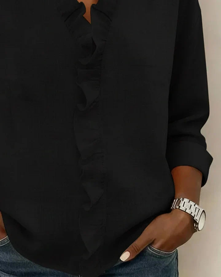 Indie | Blusa de mujer con volantes y cuello en V