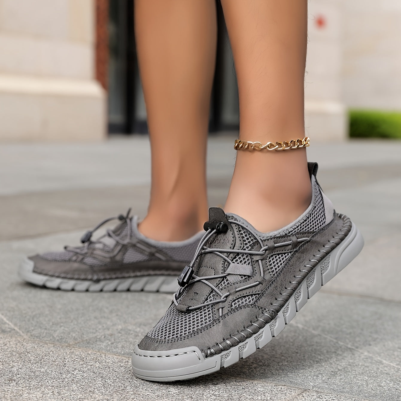 Abby | Orthopedische Sneaker met Ademend Mesh en Elastische Veters