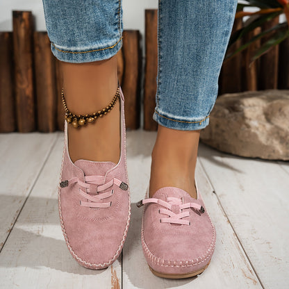 Vera | Mocasín de Ante para Mujer con Cordón Elástico y Costuras Artesanales
