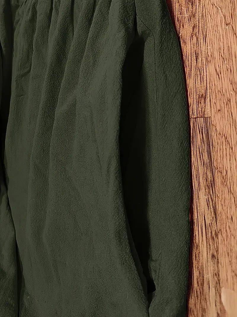 Olive | Vestido largo de mujer con corte imperio y bolsillos laterales