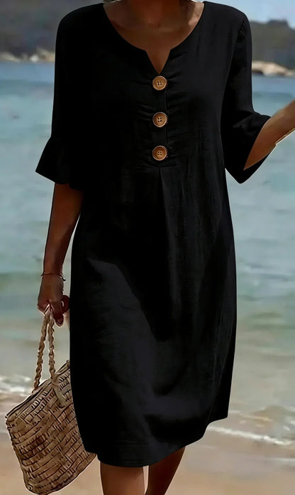 Dolores | Vestido de Verano con Escote en V y Botones