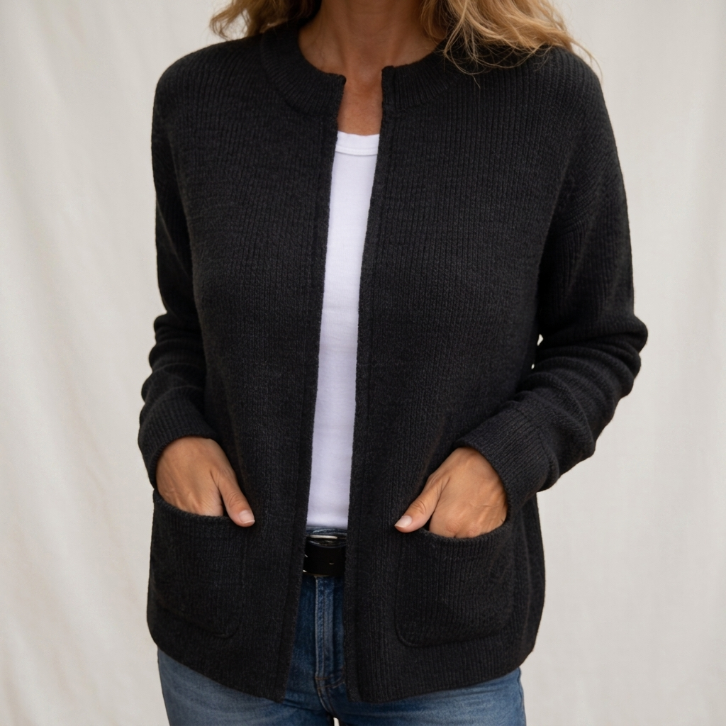 Alma | Chaqueta de Punto Abierta con Bolsillos