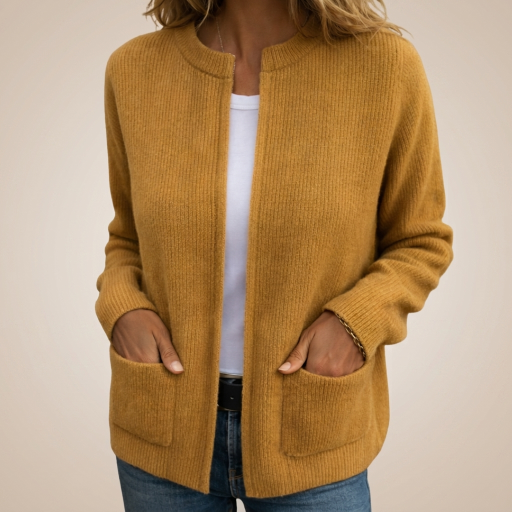 Alma | Chaqueta de Punto Abierta con Bolsillos