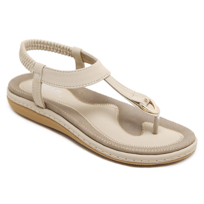 Mira | Elastische Teenslip Sandaal met Zachte Wigzool