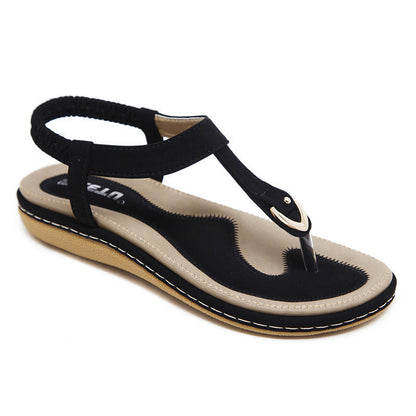 Mira | Elastische Teenslip Sandaal met Zachte Wigzool